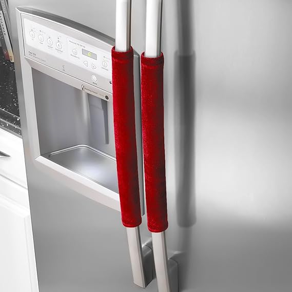 OUGAR8 Refrigerator Door Handle Covers,Keep Your Kitchen Appliance Clean from Smudges, Fingertips, Drips,Food Stains, Perfect for Dishwashers (Red)
