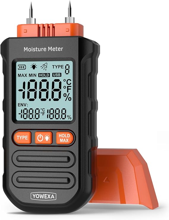 Wood Moisture Meter, 4-Range with Temp/Humidity