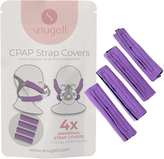 CPAP Headgear Strap Covers (4-Pack) Purple - Universal CPAP Mask Cushions Soft Fleece Fabric to Reduce Pressure and Improve Comfort Perfect for Enhanced Sleep Quality & Skin Protector
