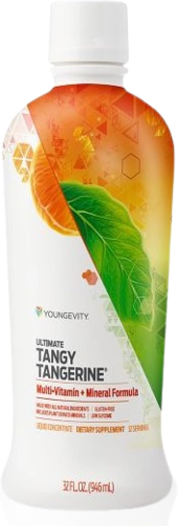 Youngevity Ultimate Tangy Tangerine Liquid Multivitamin, Gluten-Free, 32 Oz | Vitamins A-K, amino acids, zinc, antioxidants, plant minerals, low-glycemic liquid, gluten-free, daily nutrition, 32 fl oz