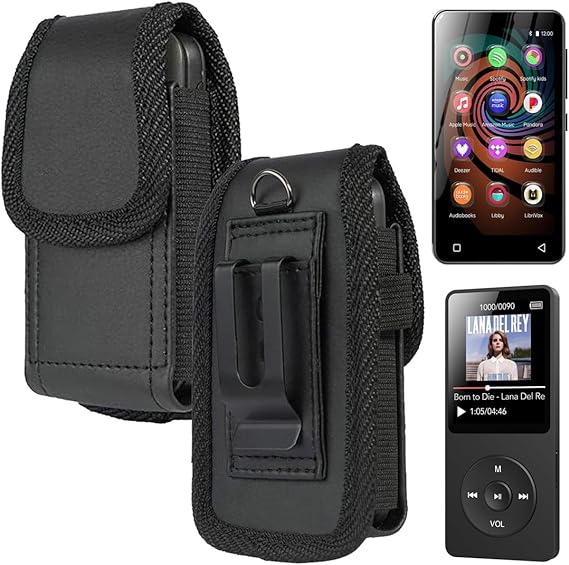 MP3 MP4 Music Player Vertical Holster with Belt Carrying Case -Black
