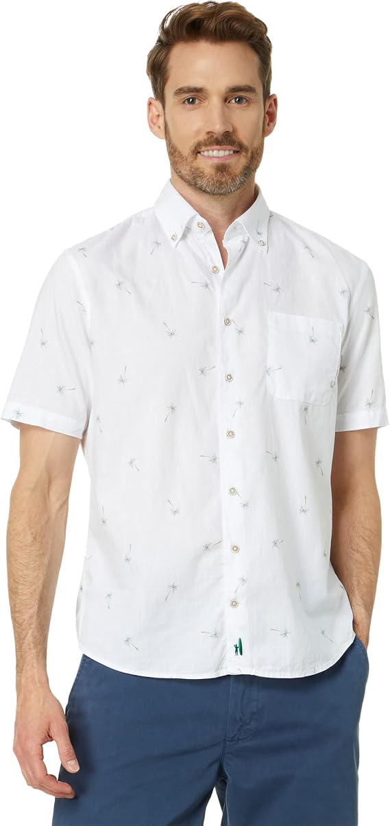 johnnie-O Leif Short Sleeve Woven White LG