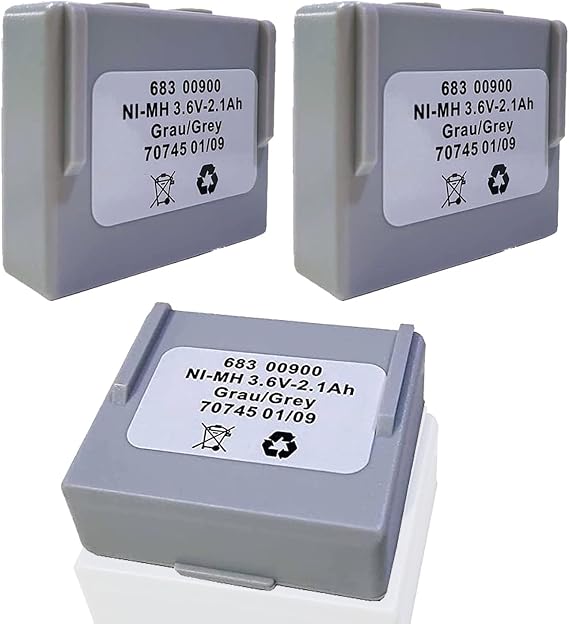 [3 Pack] 3.6V 68300900 Rechargeable Battery for HETRONIC 68300900 Battery for Crane Remote Control, 2100mAh