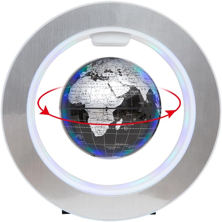 Floating Globe World Map 4inch Rotating Magnetic Mysteriously Suspended in Air World Map Home Decoration Crafts Fashion Holiday Gifts Black