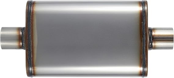 Exhaust Muffler Universal 409 Stainless Straight-Through Performance Muffler for Cars Trucks, 3" Inlet/Outlet, Overall Length 20"