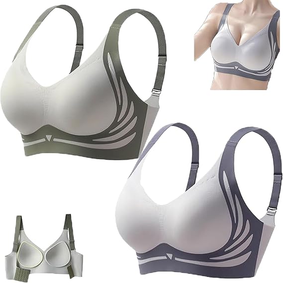Powerful Push-Up Seamless Bra, Gather Bra Wireless Push-Up