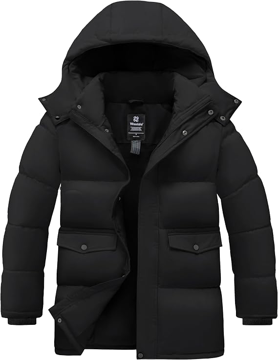 wantdo Men's Warm Winter Coat Waterproof Puffer Coat(Regular and Big Size)