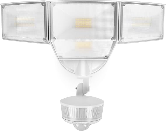 LUTEC 84W 9500LM LED Flood Lights Motion Sensor Outdoor Lights, White