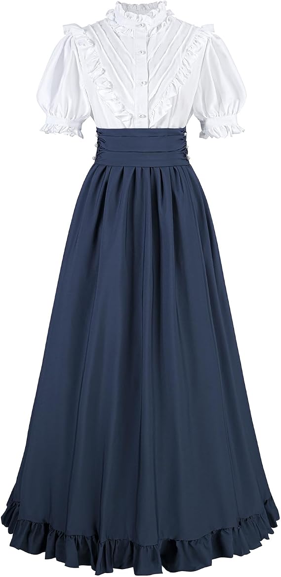 Victorian Dress for Women Short Sleeve 1800s Edwardian Dress Ball Gown Renaissance Costume