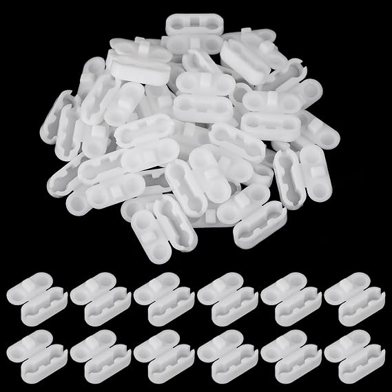 30Pcs Ball Chain Pull Connectors Replacement Vertical Roller Shade Beaded Chain Connector, White Plastic Roman Roller Blind Ball Chain Cord Connector Clips for Window Household Blinds Parts