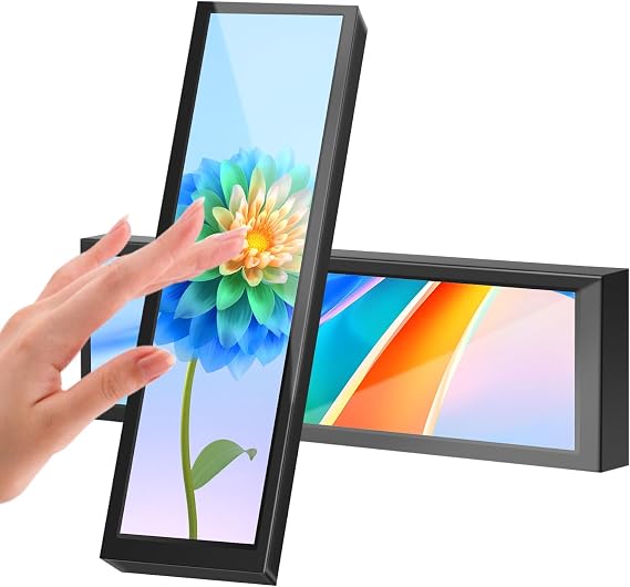 8.8" Mini Touch Screen Monitor, PC Temperature Display 1920x480, 60Hz HDMI PC Sensor Panel Display, IPS Mini Screen for Raspberry Pi, AIDA64 CPU RAM Data Temperature Monitor for ARGB Computer Case