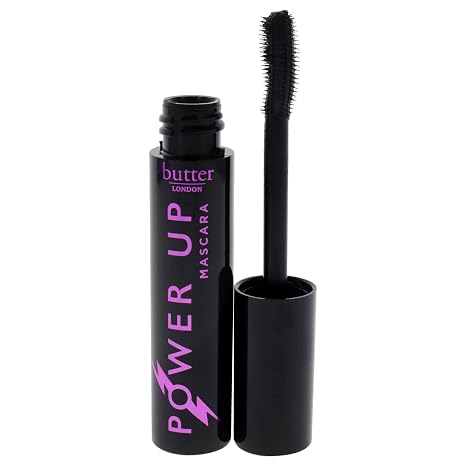 butter LONDON Power Up Mascara, black, 0.74 Ounce (Pack of 1) | Smooth, Buildable Application, Color Cosmetics Collection, Makeup Bag Essential, Versatile Day-To-Night Makeup