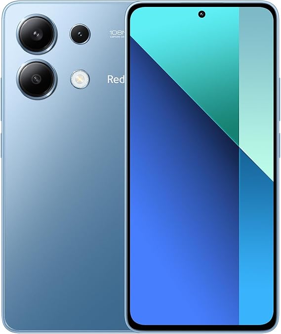 XIAOMI Redmi Note 13 Ice Blue - Smartphone 8+256GB, Snapdragon 685, 6nm process, 108MP triple camera, 120Hz FHD+ AMOLED, 33W fast charging, dust and water protection (UK Version + )