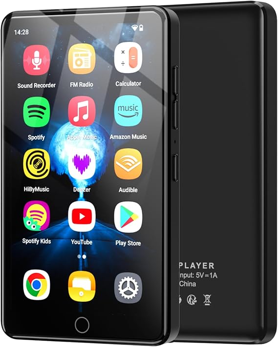 96GB MP3 Player with Bluetooth and WiFi, 4.02" IPS HD Touch Screen MP4 Player with Speakers, Music Player for Kids with Android 13 OS, Android MP4 MP3 Player with Spotify, Play Store