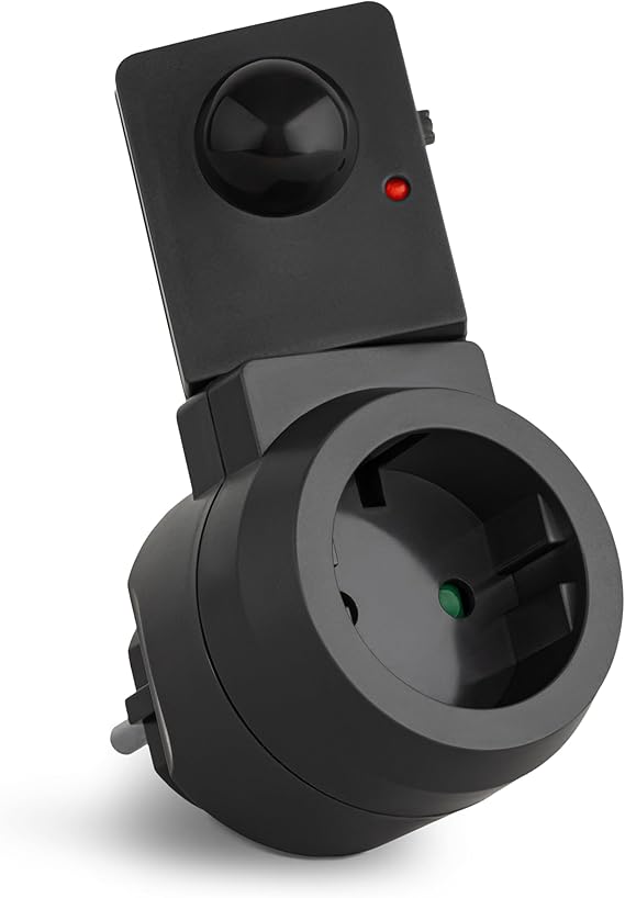 SEBSON PIR Motion Sensor Adaptor Plug with Rotating Sensor Anthracite
