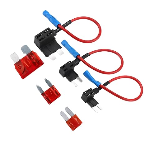 3Types Fuse Taps Set, Mini Fuse Tap Kit with 12V-32V Dual-Slot Piggy Back Blade Fuses Holder Universal 10A Car Fuses Adding a Low Profile Tap Circuit Adapter for Cars Trucks Boat(Medium Small Micro)