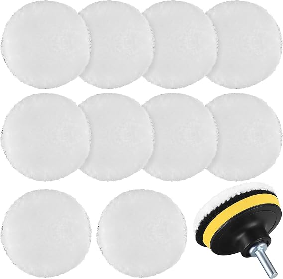 10 Pcs 3 Inch Buffing Pads for Drill,Drill Buffer Polisher Attachment