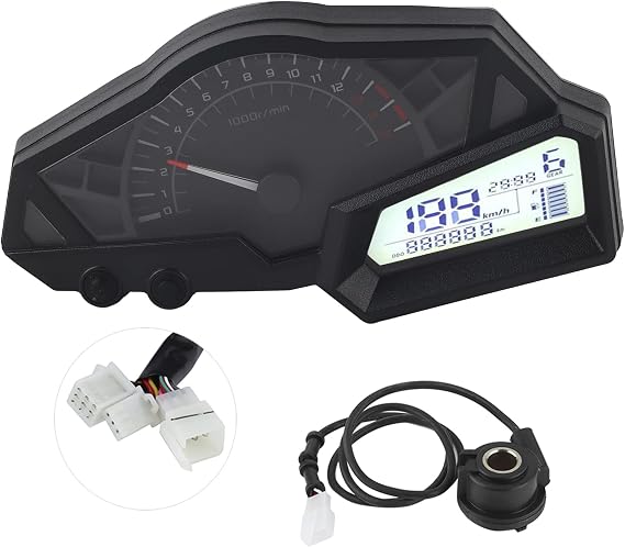 300 Dashboard,Fairing Decals,Motorcycle Meter,LCD Motorcycle Odometer Speed Fuel Gauge 15000RPM Motorcycle Accessories Fit for 300/EX300/300SE 2015 300 Odometer 300 footpeg 300 Display