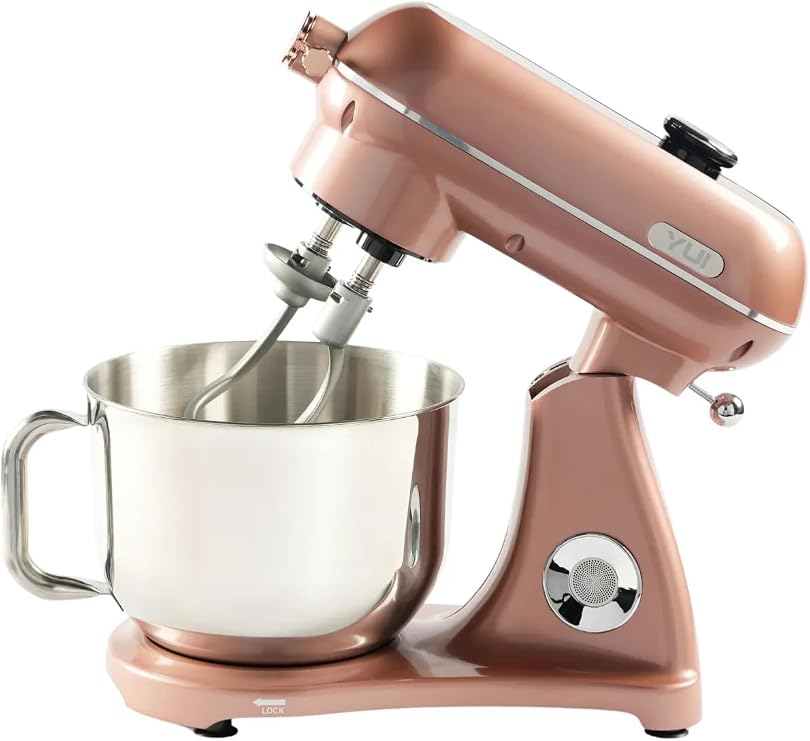 M122 Plus Easy Chef Dc Motor Stand Mikser Çift Başlıklı Hoparlör Özellikli Rose Gold