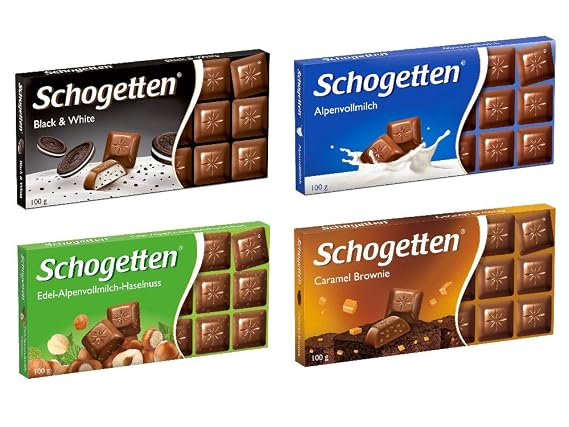 Schogetten German Chocolate Variety Pack (Bundle of 4) (Variation #1, 4 Bars)