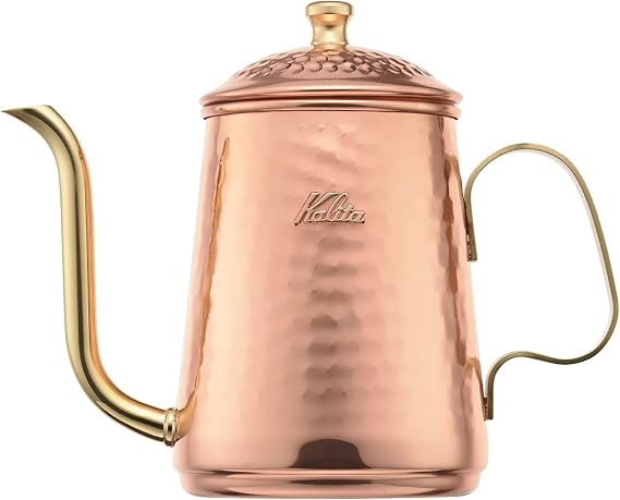 Carita Kalita Copper Coffee Pot, Enjoy Aging, 20.6 fl oz (600 ml), Fine Nozzle, Open Fire, Made in Japan, Cu-kettle 600#52260 Drip Pot, Kettle, Coffee Maker, Yakan, Server, Barley Tea, White Water,