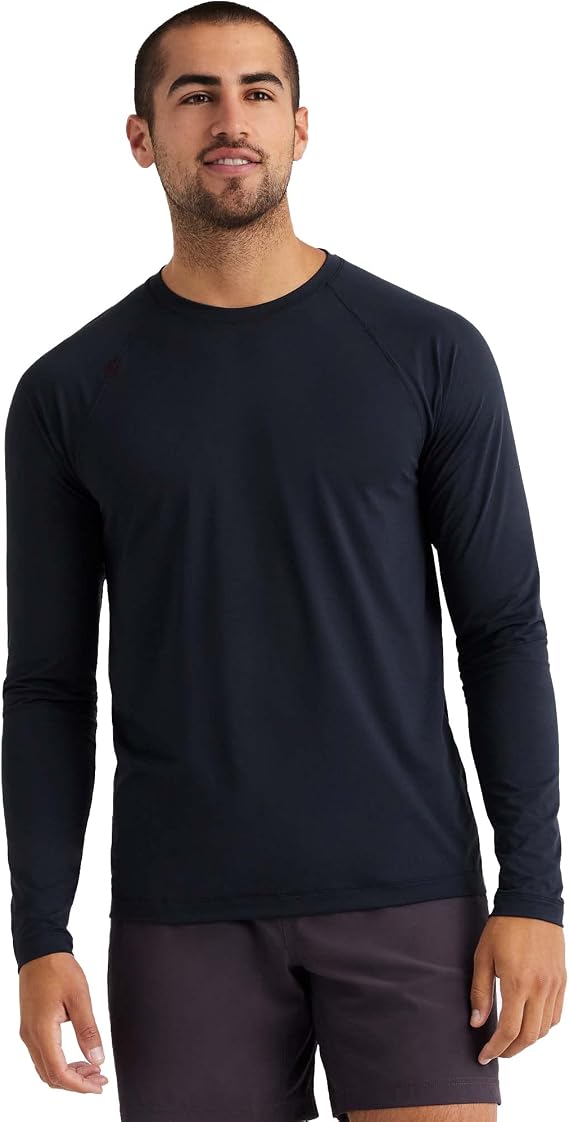Rhone Mens Reign Long Sleeve Workout Shirt Moisture Wicking Gym Shirt, Lightweight Anti-Odor Athletic Shirt, UPF 50+