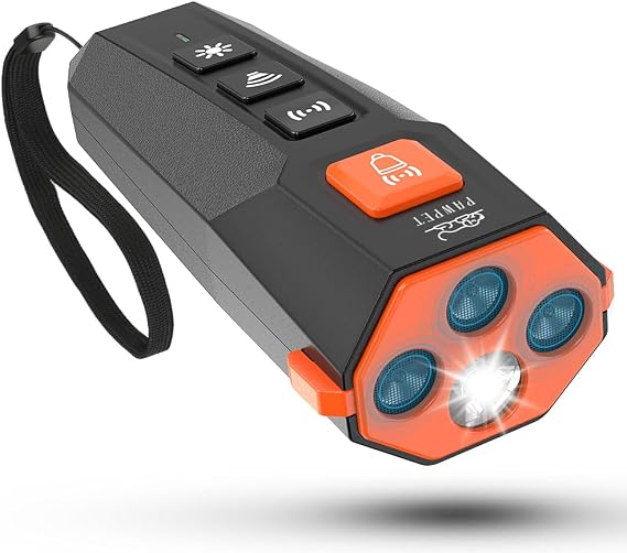 Dog Bark Deterrent Control, Rechargeable Ultrasonic Device Anti Bark Training, Black and orange