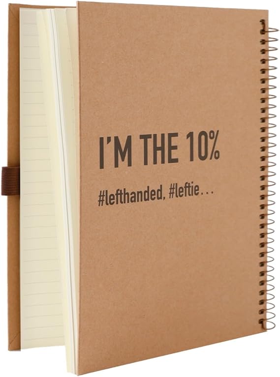 King Mills Left Handed College Ruled Notebook, Hard Cover, 8.5" X 5.7" | 160 Pages, 1 Subject, Ideal Gifts for Left Handed People, 1pk