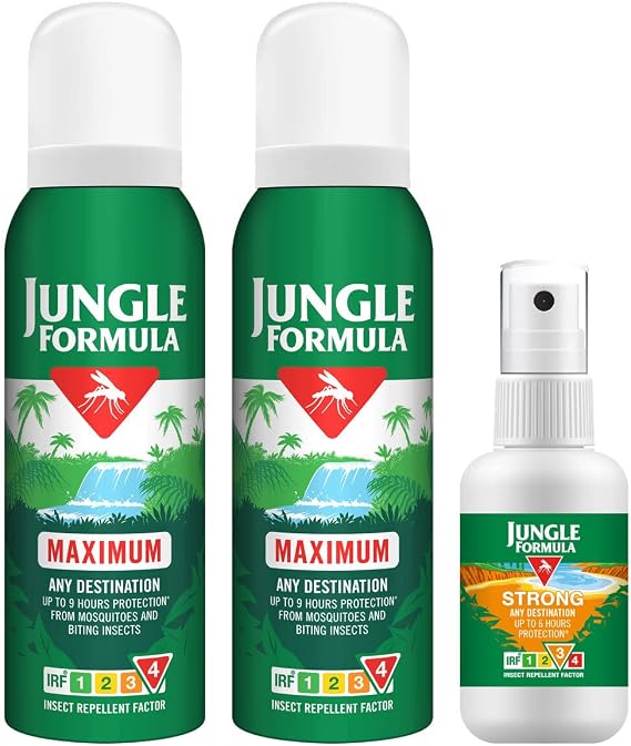 Jungle Formula Travel Pack - 2 x Maximum Spray125ml - 1 x Strong Spray 60ml - by Shop 4 Less