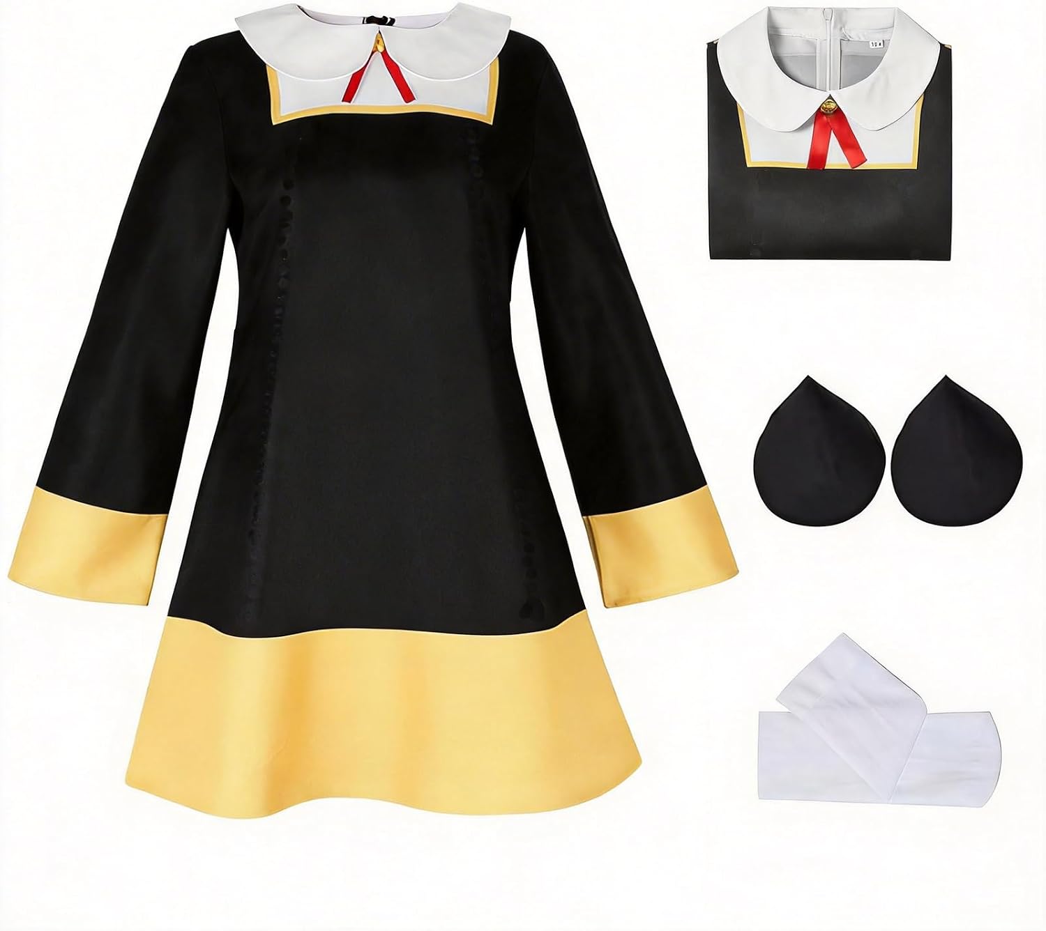 Formemory Anime Cosplay Pink Cute Halloween Anime Popular Character Cosplay Costume + Hair Decoration + Socks + Wig Full Set Wig Included Hair Decoration Included Costume Cute Halloween Christmas