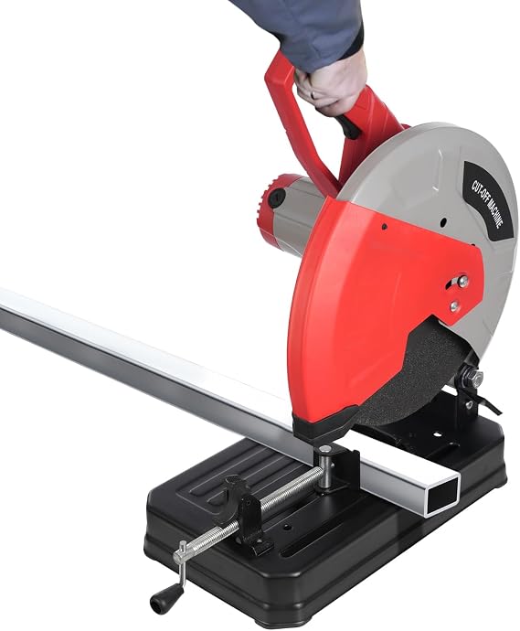 Chop Saw, 14 Inch Blade Diameter Cut Off Saw, 2800W 3900RPM Steel Cutting Machine, 0-45 Adjustable Dry Cutting Saw, Cutting Metal Electric Miter Saw for Steel Rebar Iron Aluminum