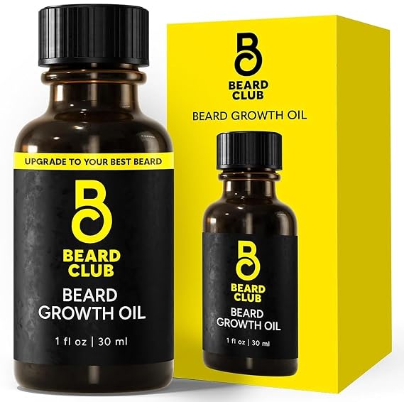 The Beard Club - Beard Growth Oil with Natural Castor & Avocado to Grow Thicker, Fuller Facial Hair, Fill in Patches and Stimulate Healthier Facial Hair Growth