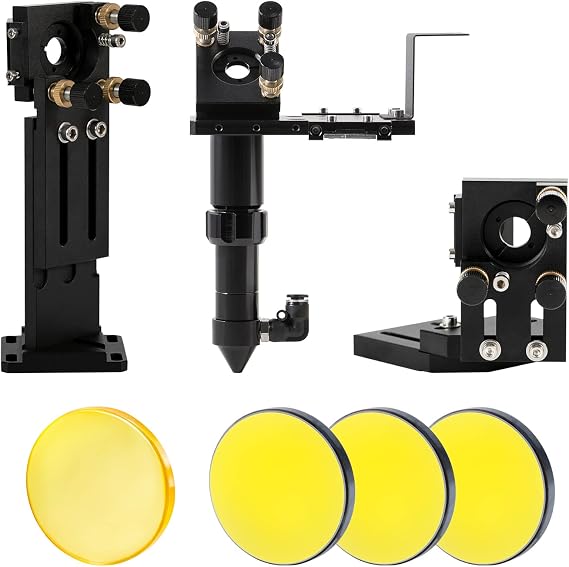 Cloudray CO2 Laser Head Set + 3 Pcs Laser Mirror D25mm + 1 Pcs Focus Lens 20mm for Laser Engraving Cutting Machine (FL63.5mm)