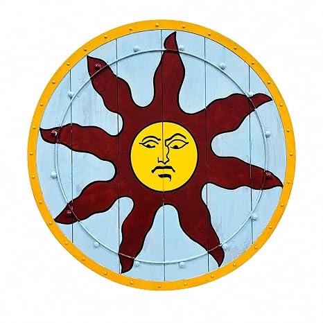 Nautical Replica Hub Sunlight Battleworn Shield - Dark Souls Shield - Solaire - Display Wall Hanging - Cosplay Display LARP Reenactment
