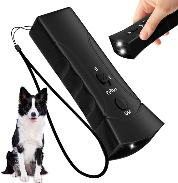Anti Barking Device for Dogs, 3 Modes Handheld Stop Dog Barking Anti Barking Device,33 FT Ultrasonic Bark Stopper LED Indoor Outdoor Bark Control for Small Medium Large Dogs Anti Bark Training Tool