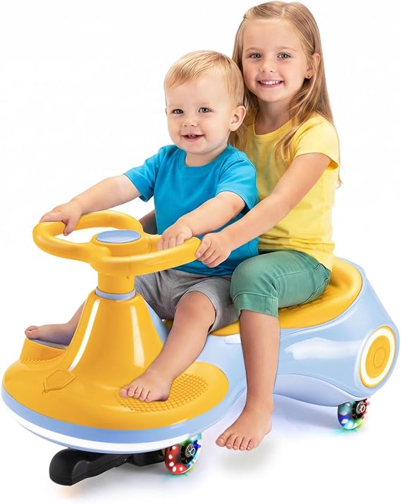 12V Electric Wiggle Car with Pedal 2-Seater Rechargeable Battery