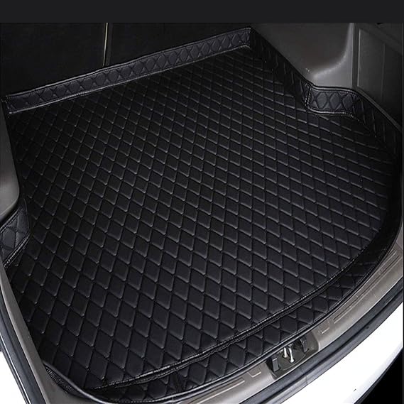 Tailored Car Leather Boot Liner, for Jaguar F-Type Coupe 2013-2021 Non-Slip Durable Waterproof Trunk Mat Carpets,1/Allblack