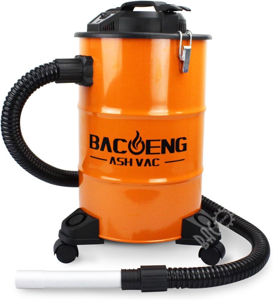 BACOENG Ash Vacuum 1200W 20L - Ash Hoover For Log Burner with Double Stage Filtration System, Ash Vacuum Cleaner For Wood Burner, Fireplace, Fire Pit, Stove And Chimineas