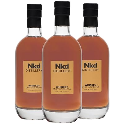 Nkd Distillery 3 Pack Whiskey Alternative Premium Non-Alcoholic Spirit - Zero Alcohol - Perfect Bourbon & Coke or Manhattan Alcohol Free Substitute