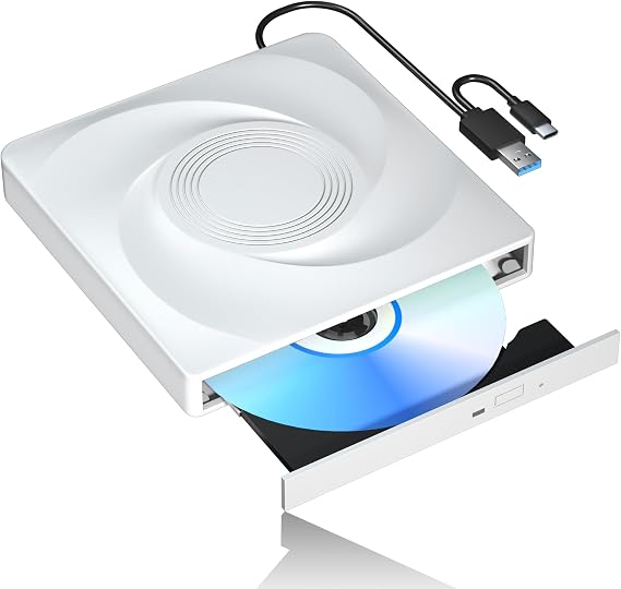 Wbacon External CD/DVD Drive for Laptop,Ultra-Slim USB 3.0 CD/DVD Drive