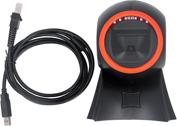 Desktop Barcode Scanner 1D 2D USB Wired for POS SystemHigh-Speed Desktop Bar Code Reader for Warehouse, Supermarket Retail Checkout