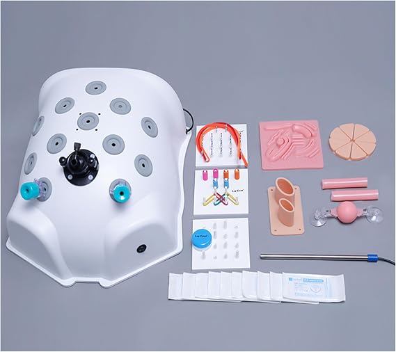 Laparoscopic Surgery Training, Suture Practice Kit, Laparoscopic Simulator, Laparoscope, 30° Variable Focus, Endoscopic Training, Bio-Model, 8 Modules, Instruments, 3D Suture Practice Kit, Training