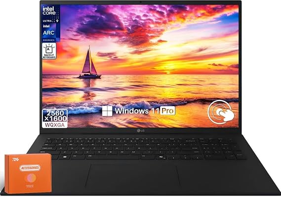 LG gram 17 Touchscreen Laptop (2025) AI Copilot+ PC Intel Ultra 9 288V, 32 GB LPDDR5X RAM, 1 TB SSD, 17 WQXGA (2560x1600) Touch Display, Intel Arc Graphics, Wi-Fi 7, Backlit KB, Windows 11 Pro