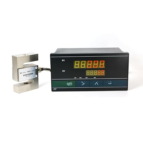 S Type Load Cell Sensor with Indicator, 0-1T | Five-digit Display Weight Sensor, Peak Hold Alarm Value Setting, Test Tension and Compression Force