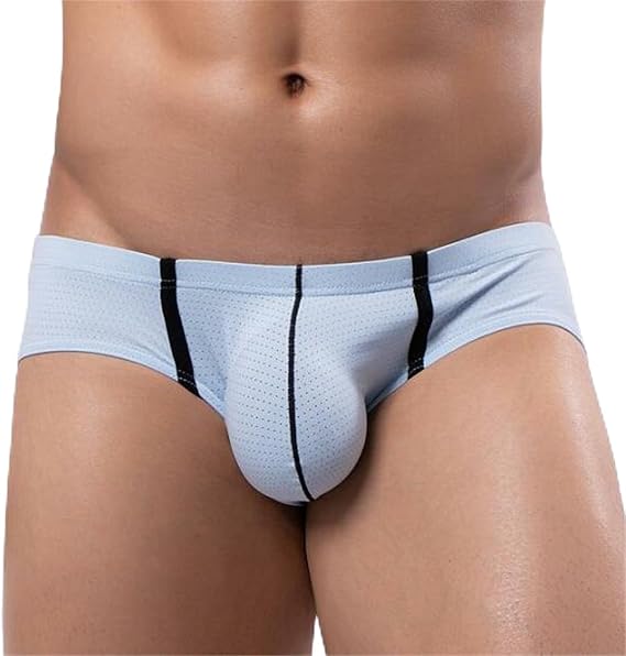 Men's Bikini Moisture-Wicking Lightweight Briefs Low Rise Classic Stretch Underpanties with Contour Pouch