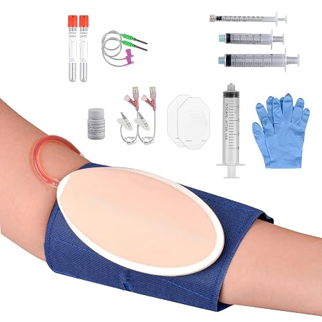 Phlebotomy Practice Kit, Wearable IV Insertion Training Pad | Flashback Simulation and Catheter Placement, Blood Draw & Venipuncture, Nursing School Essentials