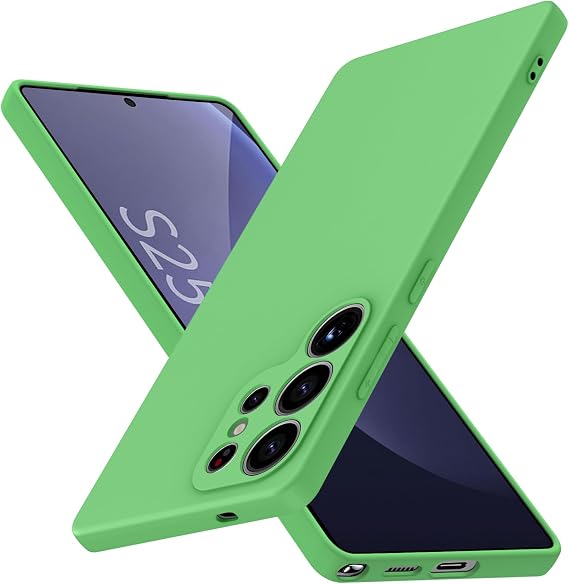 for Galaxy S25 Ultra Case Liquid Silicone,Full Body Protective | Microfiber Lining,Soft Anti Scratch Case Slim Fit Durable 6.9in Green JUS01-249