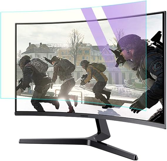 CapriTech 32 Inch Anti Blue Light Monitor Screen Protector -Anti Glare Filter Film for Curved screen, No Air Bubbles/Relieve Eyestrain/Ultra Clear