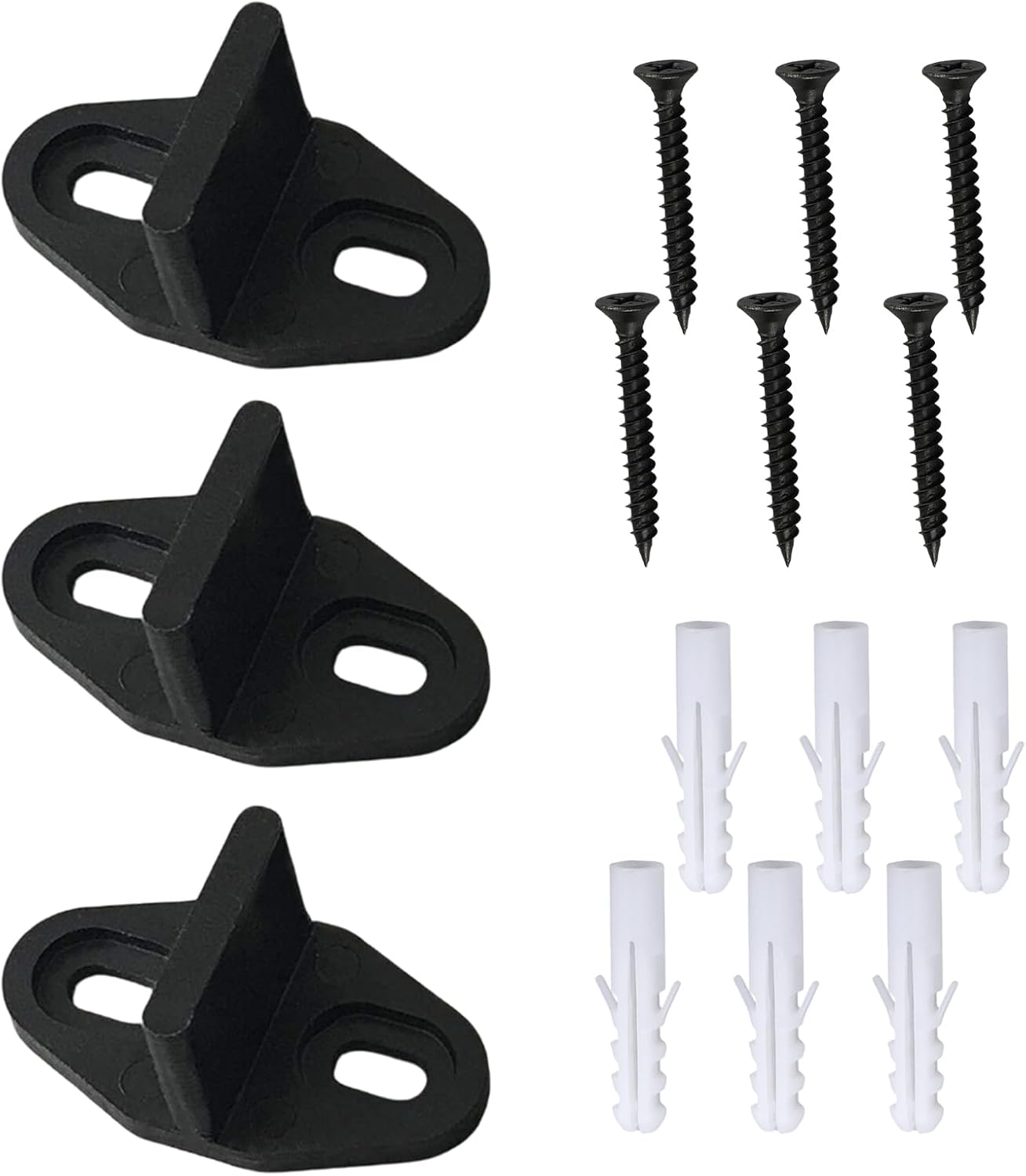 Sliding Door Guide, Floor Guide, Pack of 3, Adjustable, Black
