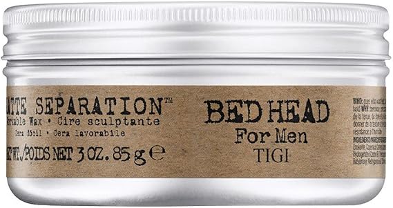 Tigi Bed Head B for Men Matte Separation Workable Wax 2.65 oz Earplug, 6 cm, Black